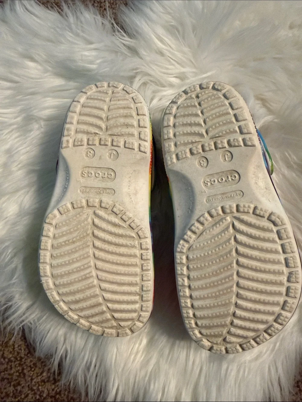 CROCS Kids Tie-Dye Clogs in Rainbow Colors